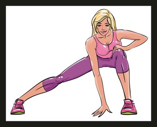 女性做拉伸健身动作