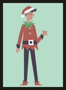 圣诞精灵装扮的人物形象