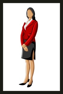 职业装女性站姿形象展示