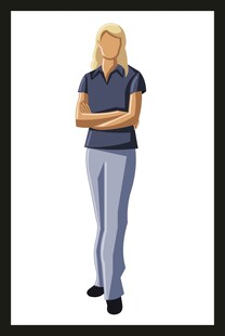 站立的金发女性