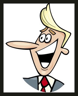 卡通商务男子开怀大笑