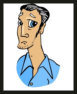 忧郁男子卡通头像