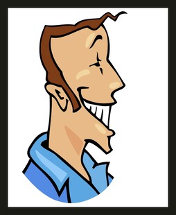 微笑男子侧面卡通形象