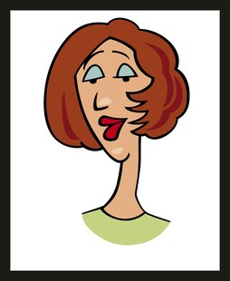 惊讶表情的卡通女性头像