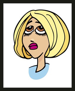 惊讶表情的金发卡通女性