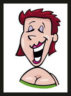 大笑的卡通女性形象