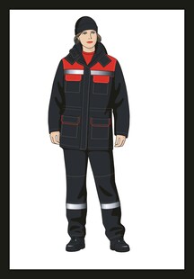 男士反光条保暖工作服套装