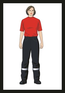 红衣黑裤人物形象展示