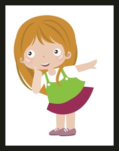 可爱小女孩俏皮指向前方