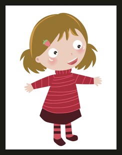 可爱红衣小女孩张开双臂