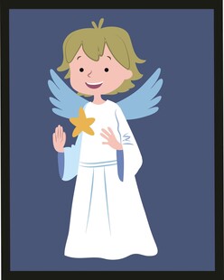 可爱小天使手持星星