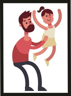 父亲与孩子欢乐互动