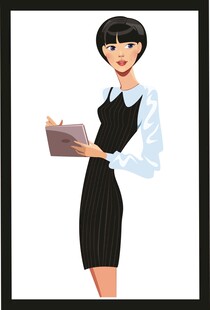 职业女性手持文件风采