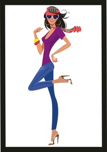 时尚女郎动感姿态展示