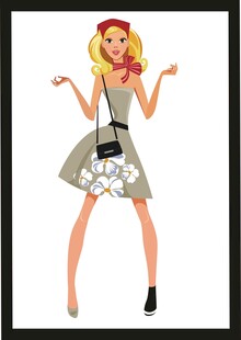 时尚俏皮女孩摆姿势