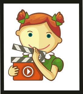 可爱女孩手持电影场记板