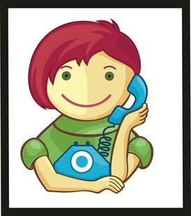 打电话的卡通小孩