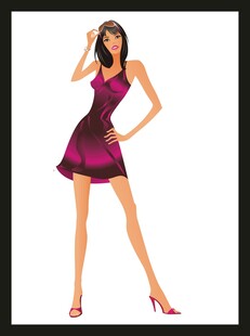 时尚女性身着靓丽短裙