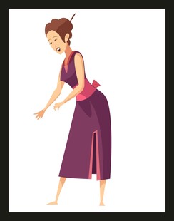 身着紫裙的优雅女性