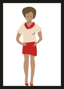 时尚红裙女士造型展示