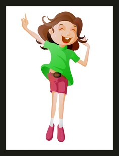 跳跃的快乐女孩