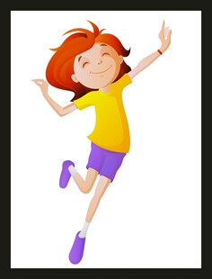 跳跃的红衣小女孩