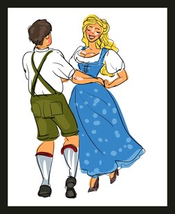 巴伐利亚传统服饰情侣共舞