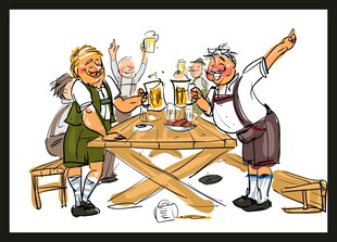 欢乐的德国啤酒节聚会