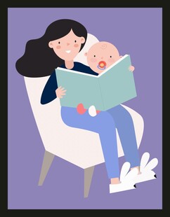 母亲为婴儿温馨读绘本
