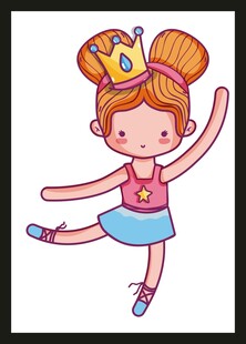 戴皇冠跳舞的可爱小女孩