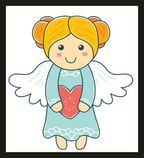 怀抱爱心的可爱小天使
