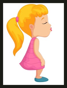 扎马尾的可爱小女孩