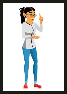 戴眼镜的活力女性