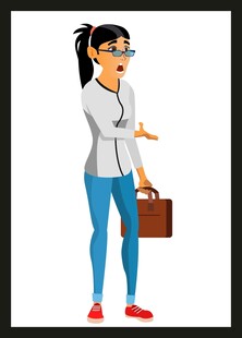 干练女职员手提公文包示意