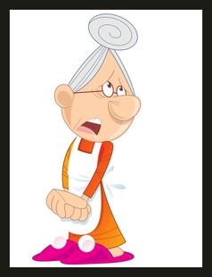 愤怒老奶奶卡通形象