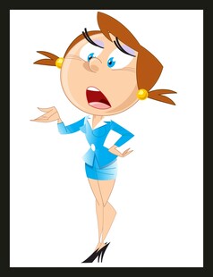 惊讶的蓝衣女士