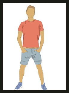 站立男子休闲穿搭形象