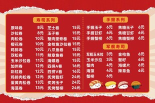 寿司价目表