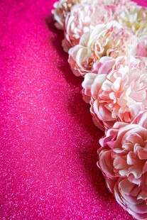 粉色背景上的柔美花朵