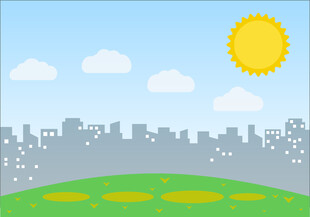 城市草地云朵插图