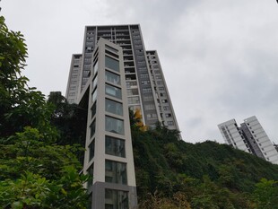 山坡上的现代高层住宅