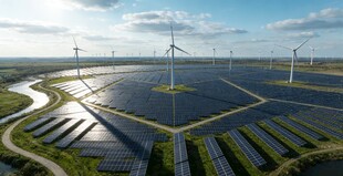 风光互补发电场全景