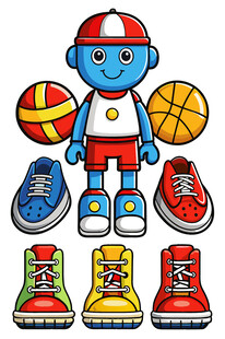 机器人与多彩运动装备