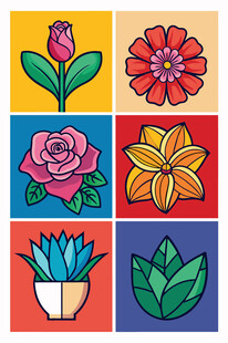 多彩花卉植物图案集合