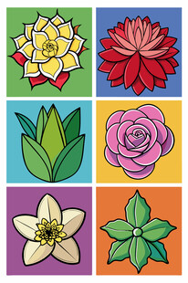 多彩花卉图案集合