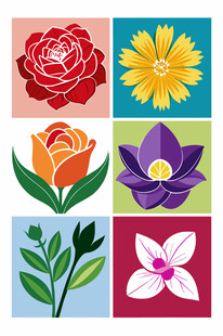 多彩花卉图案集合