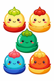可爱多彩卡通小甜点