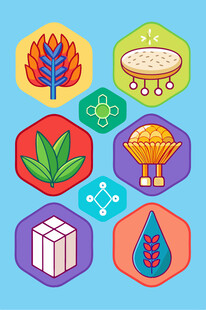 多彩科学元素图标集合