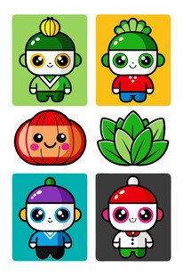 可爱卡通蔬菜拟人形象