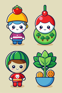 可爱蔬果拟人卡通形象